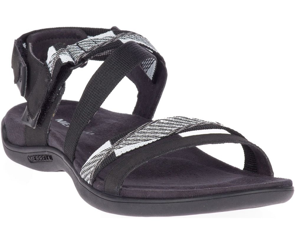Merrell Sandals Black/White - District Mendi Backstrap - Womens 85OCNJGEX